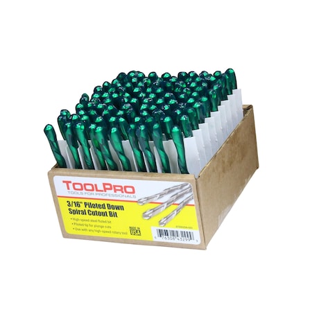 316 In Piloted Down Spiral Cutout Bits 100PK